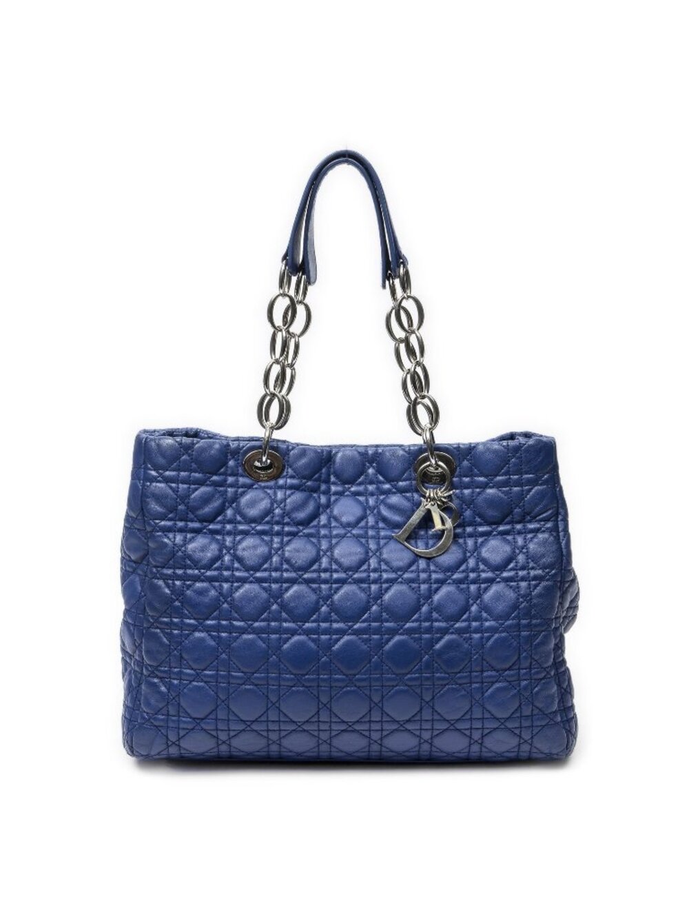 Dior Soft Shopping Tote Navy Canada Lambskin Leather - Picture 1 of 15